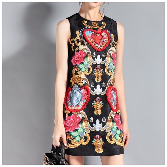 Dresses & Skirts - The SHAELIA Jeweled Brocade Dress